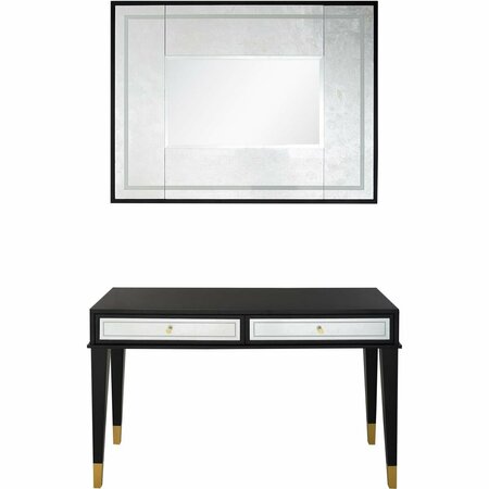 TEMPLETON 15.7 x 47.2 x 29.5 in. Makalu Wall Mirror & Console Table Set, Black TE2851513